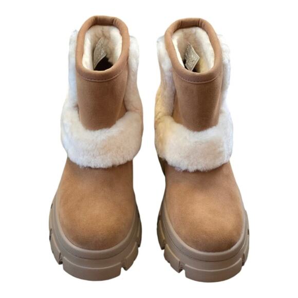 UGG Brooklyn Sunburst heeled sheepskin boot in chestnut size 9.5 New! - Picture 7 of 11